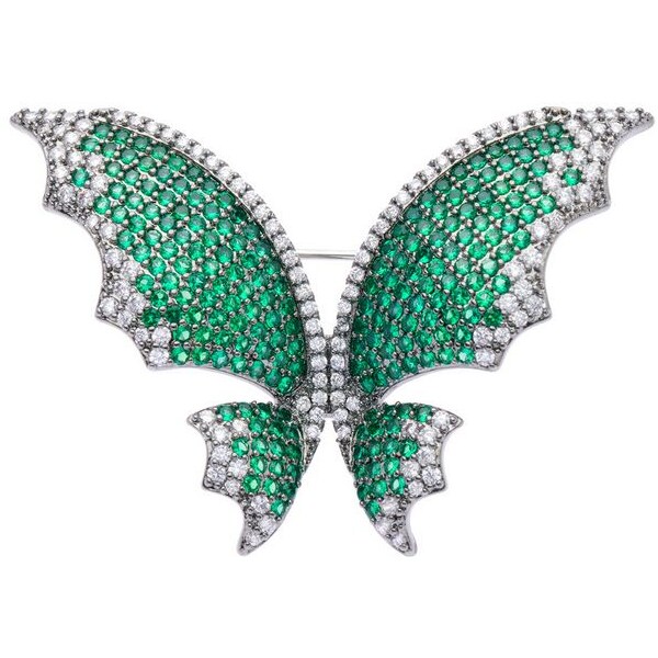 Oliver Weber Trblietavá brošňa so zelenými kryštálmi Motýľ Chara 58055 66578964