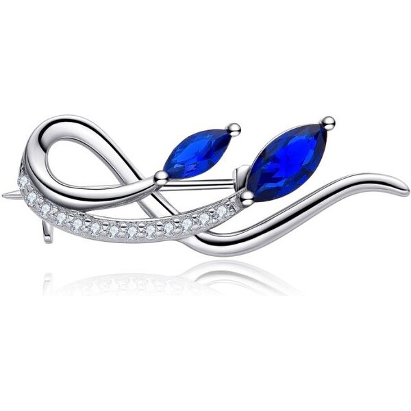 MOISS Elegantná strieborná brošňa so zirkónmi O0000001 67196099