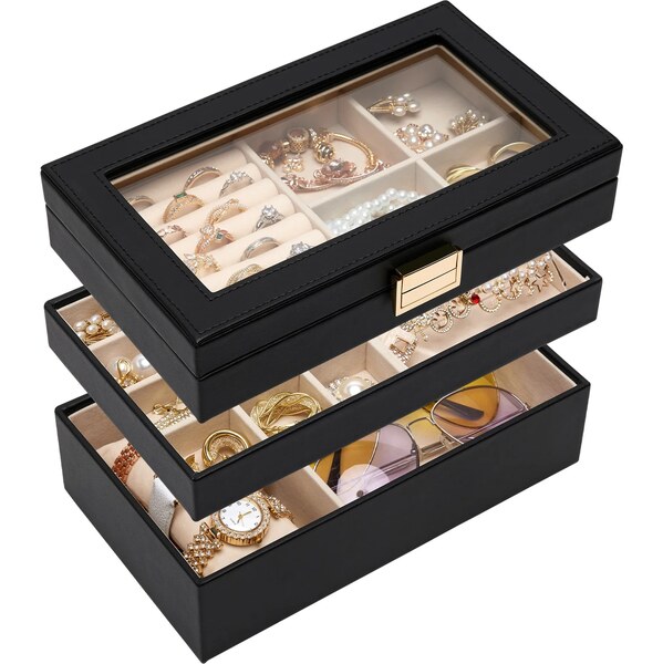 Troli Trojposchodový čierny organizér na šperky 66594070