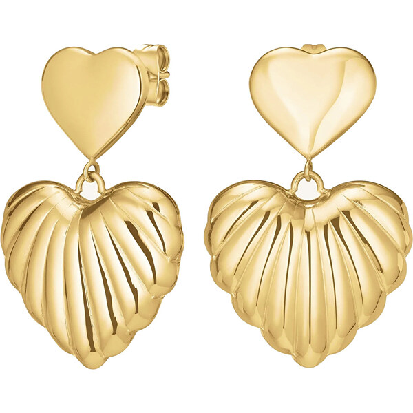 Rosefield Módne pozlátené visiace náušnice Srdce JEDHG-J984 66582033