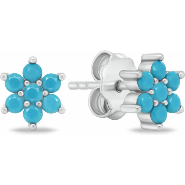 Brilio Silver Pôvabné strieborné náušnice s tyrkysovými zirkónmi 66585161