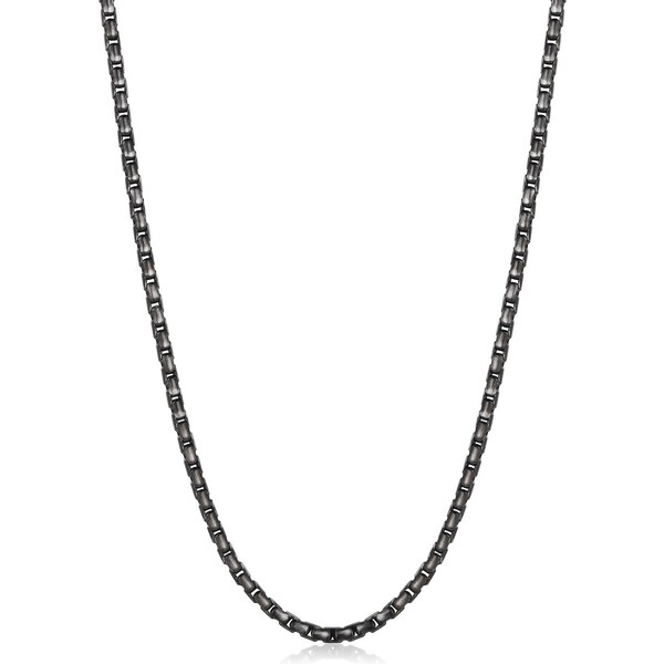 SAgapõ Pánska čierna retiazka z ocele Ripple SRP31 67148643