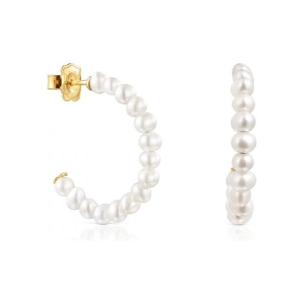 Tous Pozlátené kruhové náušnice z perál Gloss 1003432100 66587659