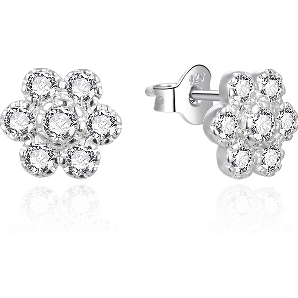 Agato Strieborné náušnice Kytičky s čírymi zirkónmi AGT-E179PW 66592895
