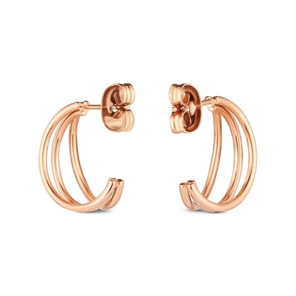 Vuch Elegantné kruhové náušnice z pozlátenej ocele Elegy Rose Gold 66578461