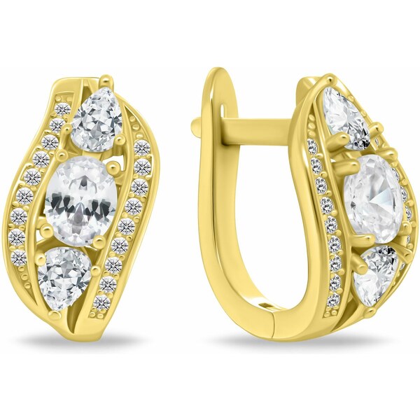 Brilio Silver Luxusné pozlátené náušnice so zirkónmi EA1180Y 66582421