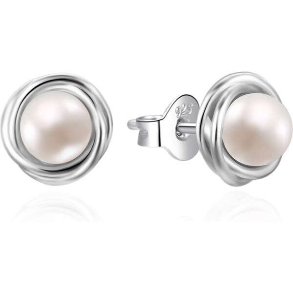Agato Pôvabné strieborné náušnice s pravou perlou AGT-E239P-P 66589562