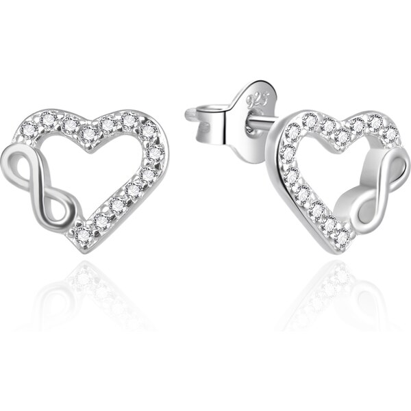 Agato Strieborné náušnice Srdiečka s nekonečnom AGT-E230PW 66587128