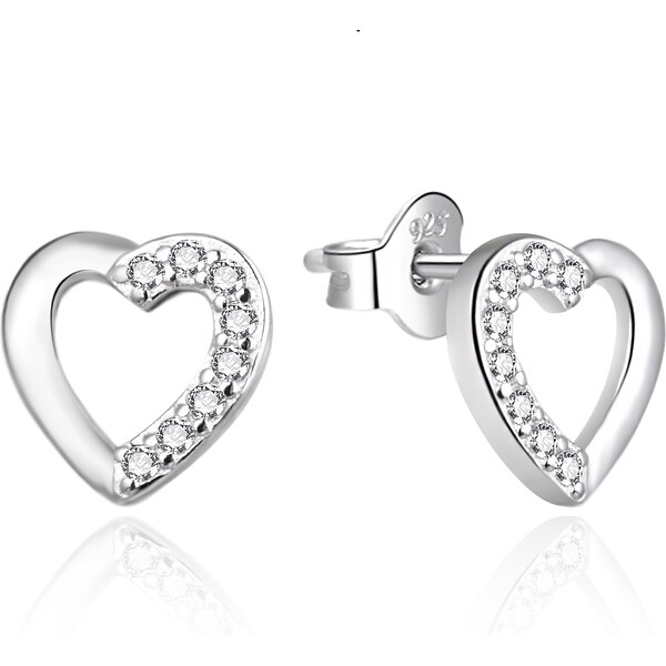 Agato Srdiečkové strieborné náušnice so zirkónmi AGT-E199PW 66578191