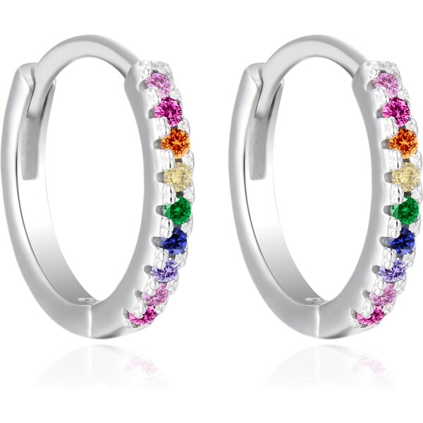 Agato Strieborné kruhové náušnice s farebnými zirkónmi AGT-E177KC 66589071