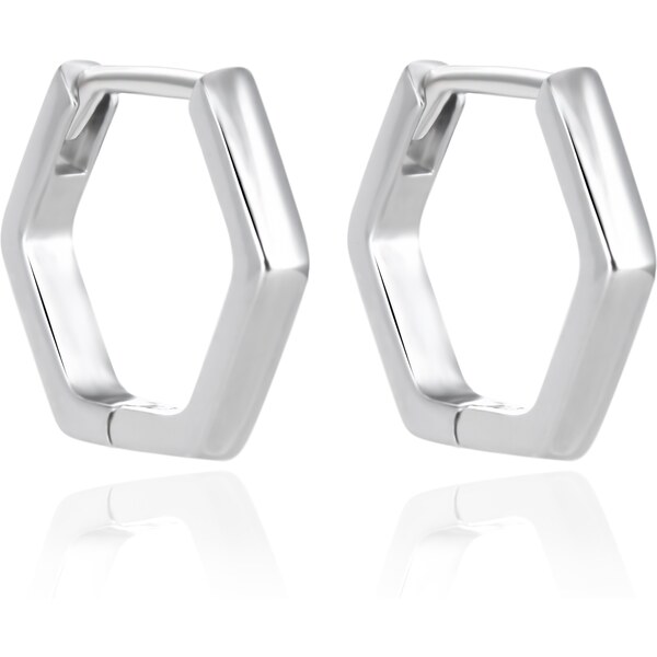 Agato Moderné strieborné náušnice Šesťuholník AGT-E226K 66582439