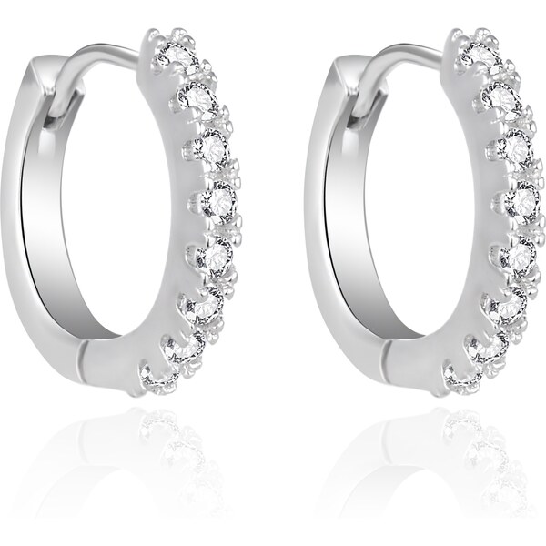 Agato Slušivé kruhové náušnice so zirkónmi AGT-E201KW 66595122