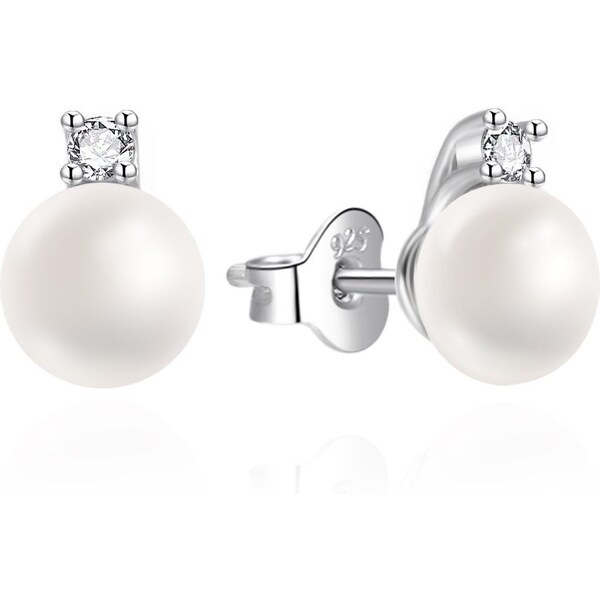 Agato Módne strieborné náušnice s perlou a zirkónmi AGT-E242PW-P8 66594755