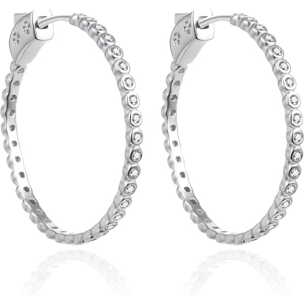 Agato Štýlové strieborné kruhy s čírymi zirkónmi AGT-E181KW 66581666