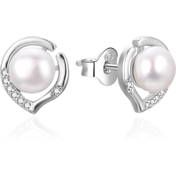 Agato Strieborné náušnice s pravou sladkovodnou perlou AGT-E240PW-P 66585239