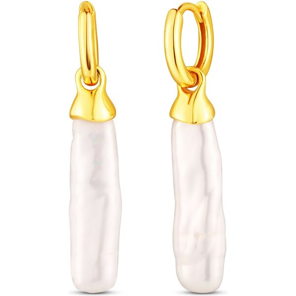 JwL Luxury Pearls Visiace pozlátené náušnice so sladkovodnou perlou 66580310