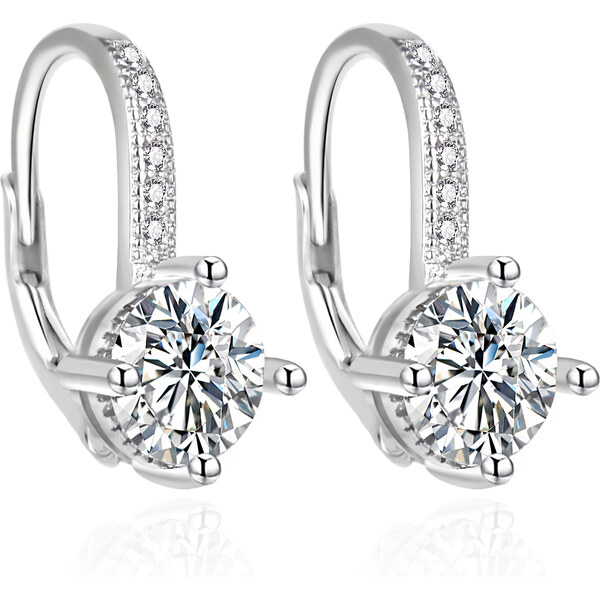 Agato Blyštivé strieborné náušnice so zirkónmi AGT-E222LW 66583007