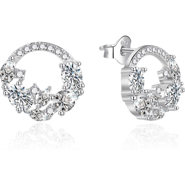 Agato Luxusné visiace náušnice Kruhy so zirkónmi AGT-E200PW 66581786