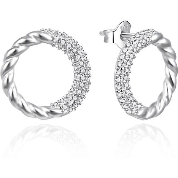 Agato Dizajnové strieborné náušnice so zirkónmi AGT-E189PW 66578979