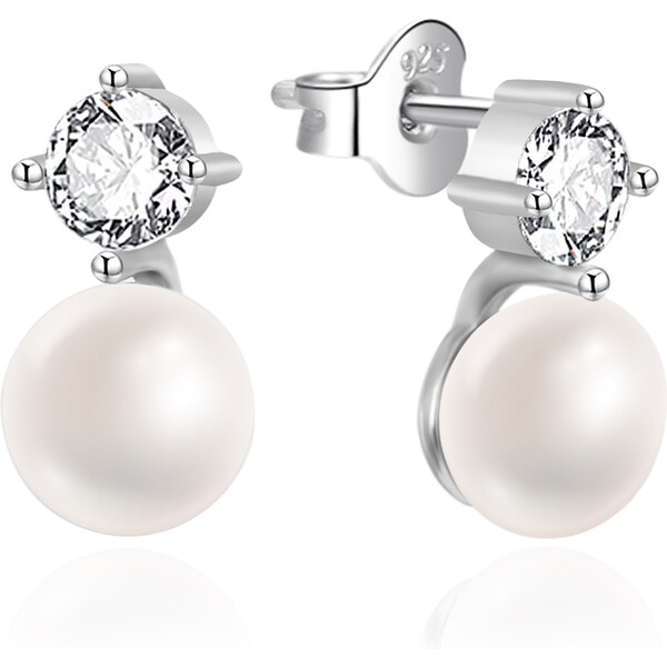 Agato Pôvabné strieborné náušnice so sladkovodnou perlou AGT-E221PW-P 66583559