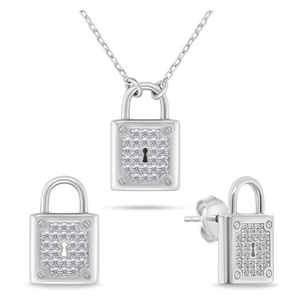 Brilio Silver Strieborný set šperkov so zirkónmi Visiaci zámok SET281W 66581087
