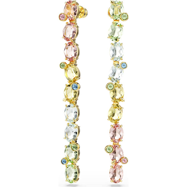 Swarovski Dlhé asymetrické náušnice s farebnými kryštálmi Gema 5705809 66585450