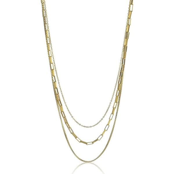 Marc Malone Trojitý pozlátený náhrdelník Francesca Gold Necklace 66589814