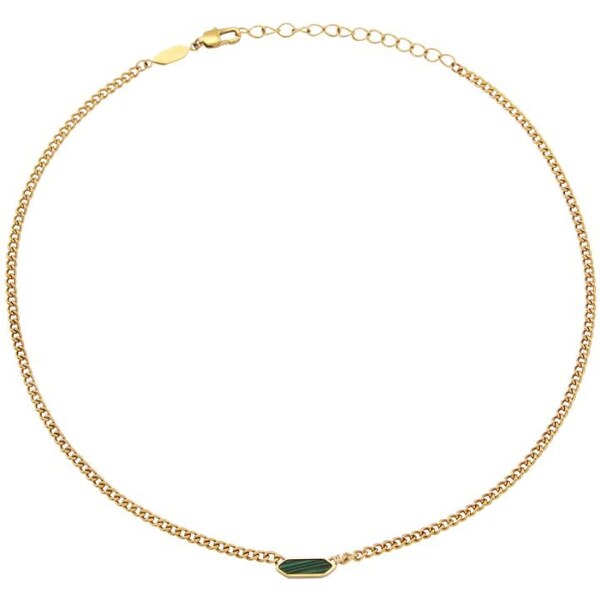 BREIL Nadčasový pozlátený náhrdelník s malachitom pre ženy Stylize 66583423