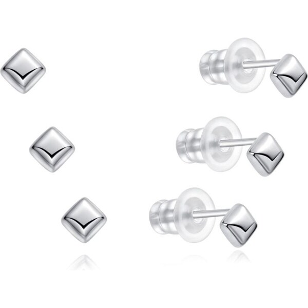 MOISS Sada drobných náušníc zo striebra E0004635 (3 páry náušníc) 66591091