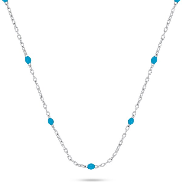 Brilio Silver Strieborný náhrdelník s modrými guličkami NCL112WTQ 66597141