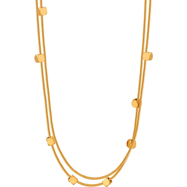 Troli Dvojitý pozlátený náhrdelník s kockami 66580500