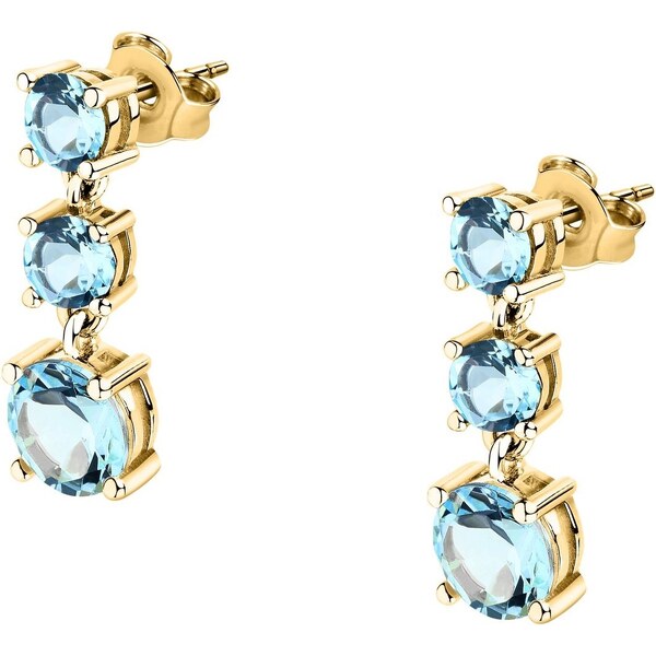 Morellato Visiace pozlátené náušnice so svetlo modrými zirkónmi Tesori 66583802