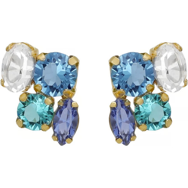 Victoria Cruz Módne pozlátené náušnice kôstky s kryštálmi Lisbon A4792 66578900