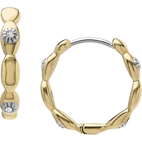 Fossil Slušivé pozlátené kruhové náušnice Evil Eye JF04795710 66584844