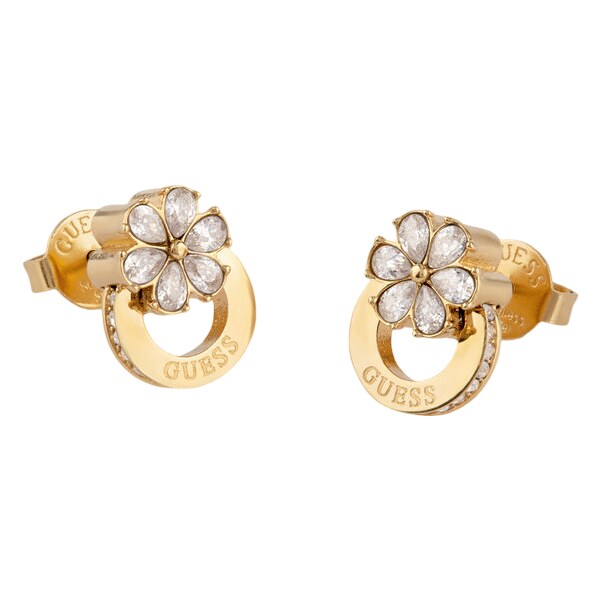 Guess Slušivé pozlátené náušnice z ocele Lily JUBE05108JWYGT/U 66591329