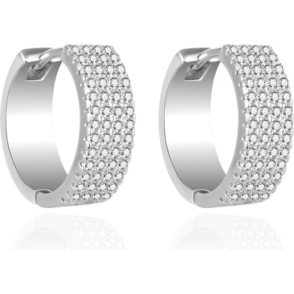 Agato Nadčasové strieborné kruhy s čírymi zirkónmi AGT-E033KW 66594847