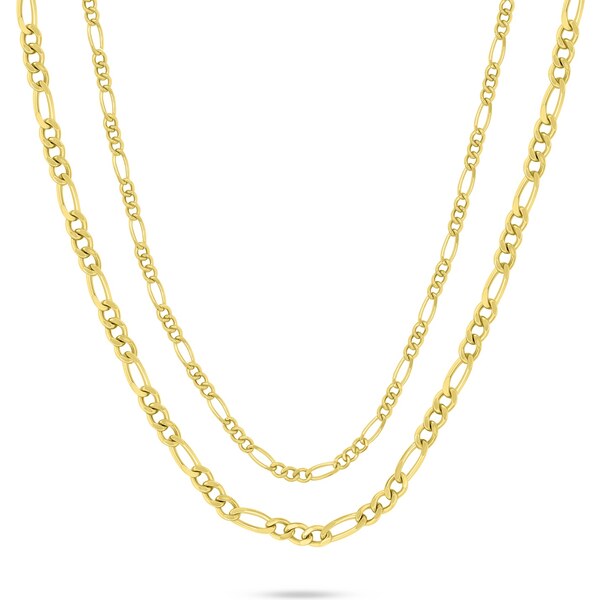 Brilio Silver Dvojitý pozlátený náhrdelník Figaro NCL196Y 66595016