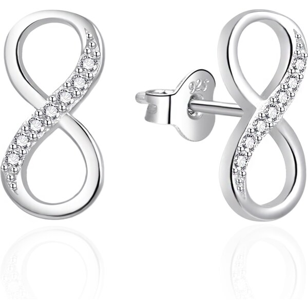 Agato Strieborné náušnice Nekonečno so zirkónmi AGT-E079PW 66585477