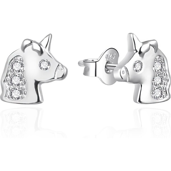 Agato Strieborné kôstkové náušnice Jednorožce AGT-ED004PW 66585043