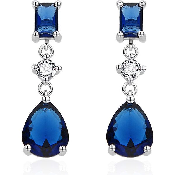 Agato Strieborné náušnice s modrými zirkónmi AGT-E152PBL 66582740