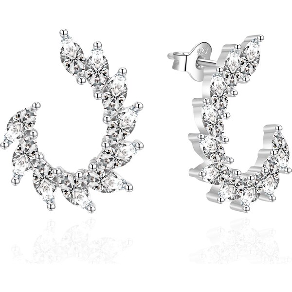Agato Elegantné strieborné náušnice so zirkónmi AGT-E053PW 66579356