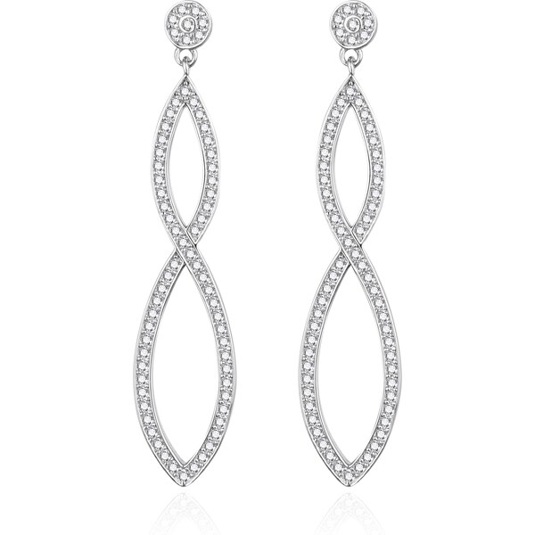 Agato Elegantné visiace náušnice so zirkónmi AGT-E034PW 66595029