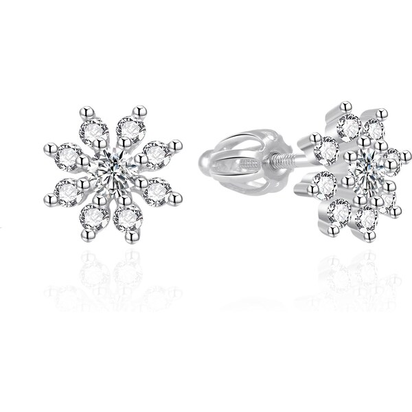 Agato Blyštivé strieborné náušnice so zirkónmi AGT-E071SW 66593065