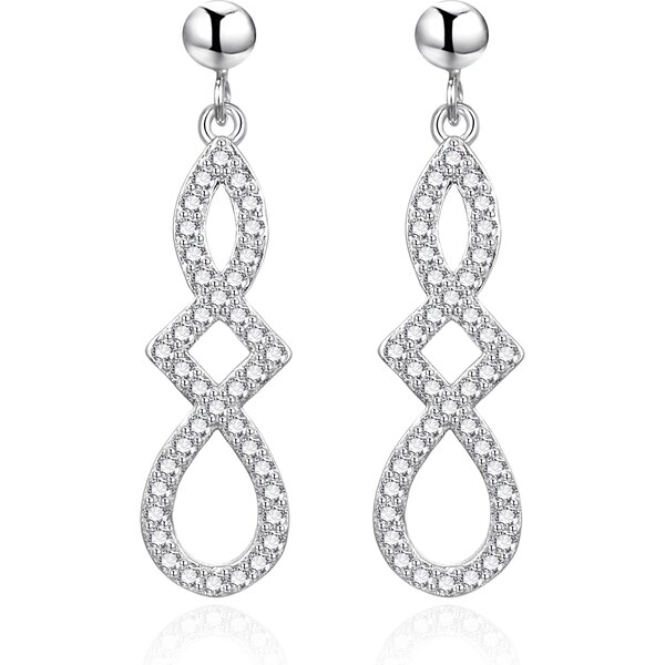 Agato Strieborné visiace náušnice s čírymi zirkónmi AGT-E036PW 66586790