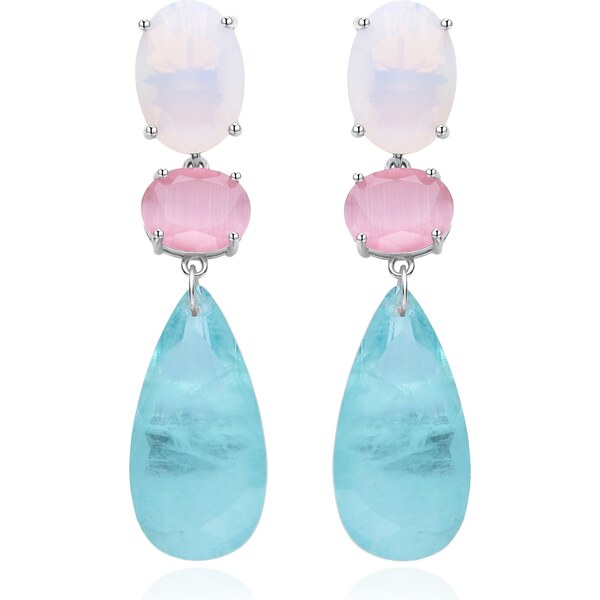 Agato Dlhé strieborné náušnice s farebným sklom AGT-E120PC 66582235