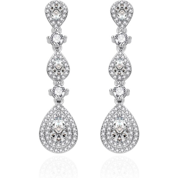 Agato Luxusné visiace náušnice s čírymi zirkónmi AGT-E142PW 66592524