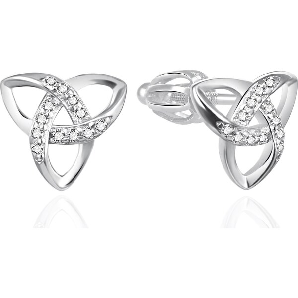 Agato Štýlové strieborné náušnice so zirkónmi Triquetra AGT-E117SW 66590060