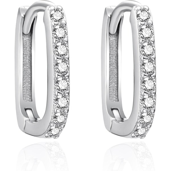 Agato Strieborné oválne náušnice so zirkónmi AGT-E144KW 66587999