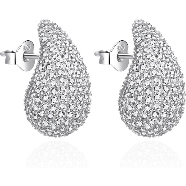 Agato Oslnivé strieborné náušnice so zirkónmi Tear Drop AGT-E147PW 66584021
