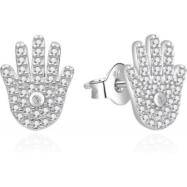 Agato Strieborné náušnice so zirkónmi Hamsa AGT-E126PW 66584163
